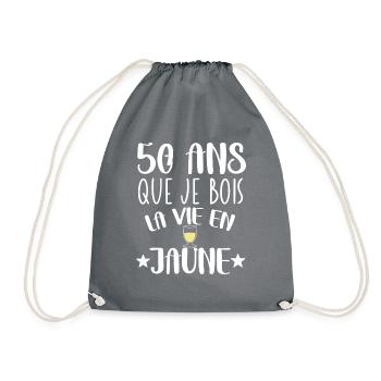 50 ans cadeau anniversaire homme humour beauf - Sac de sport léger - gris - Devant