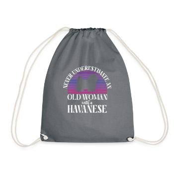 Cadeaux pour les amoureux des chiens bichons havanais - Sac de sport léger - gris - Devant