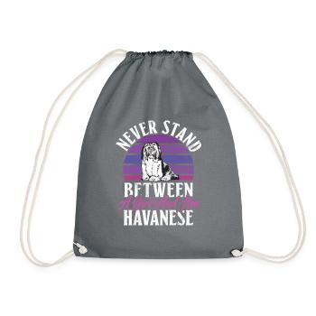 Cadeaux pour les amoureux des chiens bichons havanais - Sac de sport léger - gris - Devant