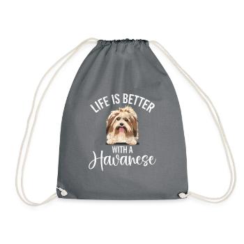 Cadeaux pour les amoureux des chiens bichons havanais - Sac de sport léger - gris - Devant