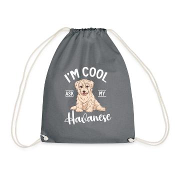 Cadeaux pour les amoureux des chiens bichons havanais - Sac de sport léger - gris - Devant