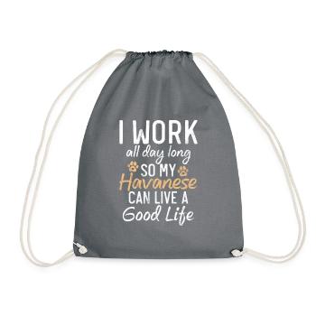 Cadeaux pour les amoureux des chiens bichons havanais - Sac de sport léger - gris - Devant