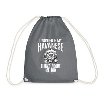Cadeaux pour les amoureux des chiens bichons havanais - Sac de sport léger - gris - Devant