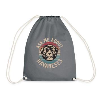 Cadeaux pour les amoureux des chiens bichons havanais - Sac de sport léger - gris - Devant