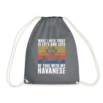 Gifts for Havanese Dog Lovers - Drawstring Bag - grey - Front