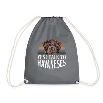 Gifts for Havanese Dog Lovers - Drawstring Bag - grey - Front