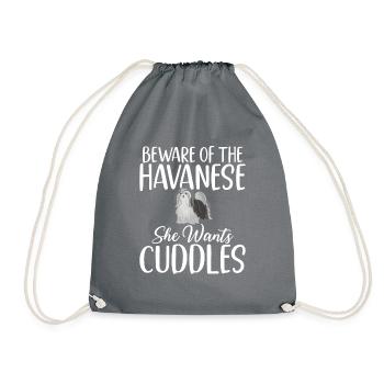 Gifts for Havanese Dog Lovers - Drawstring Bag - grey - Front