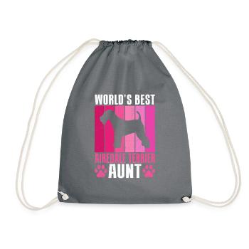 Airedale Terrier Gifts - Turnbeutel - Grau - Vorne