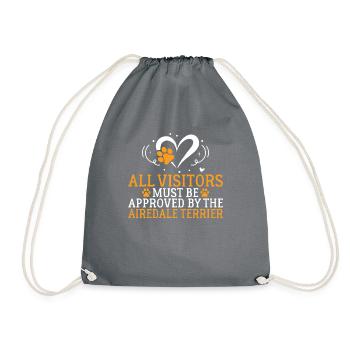 Airedale Terrier Gifts - Turnbeutel - Grau - Vorne