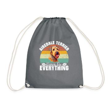 Airedale Terrier Gifts - Turnbeutel - Grau - Vorne