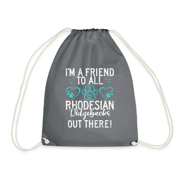 Rhodesian Ridgeback Gifts - Drawstring Bag - grey - Front
