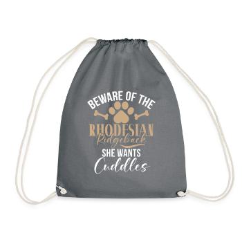 Rhodesian Ridgeback Gifts - Drawstring Bag - grey - Front