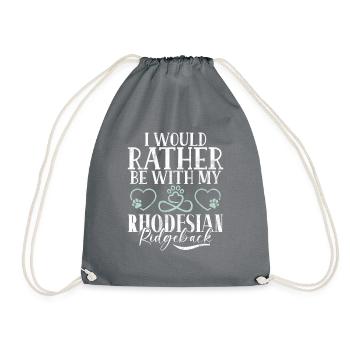 Rhodesian Ridgeback Gifts - Drawstring Bag - grey - Front