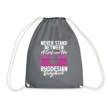 Rhodesian Ridgeback Gifts - Drawstring Bag - grey - Front