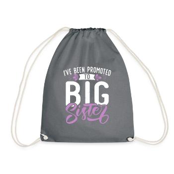 Big Sister Gift - Drawstring Bag - grey - Front