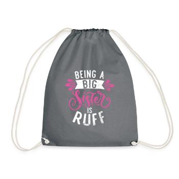 Big Sister Gift - Drawstring Bag - grey - Front