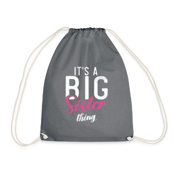 Big Sister Gift - Drawstring Bag - grey - Front