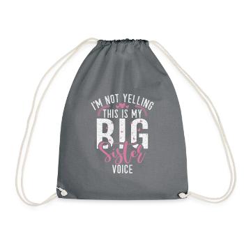 Cadeau de grande soeur - Sac de sport léger - gris - Devant