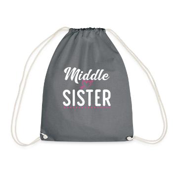 Middle Sister Gifts - Drawstring Bag - grey - Front