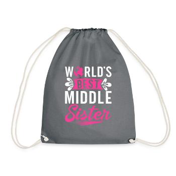 Middle Sister Gifts - Drawstring Bag - grey - Front