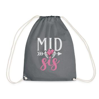 Middle Sister Gifts - Drawstring Bag - grey - Front