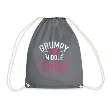 Middle Sister Gifts - Drawstring Bag - grey - Front