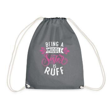 Middle Sister Gifts - Drawstring Bag - grey - Front