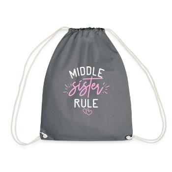 Middle Sister Gifts - Drawstring Bag - grey - Front