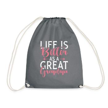 Great Grandma Gifts - Drawstring Bag - grey - Front