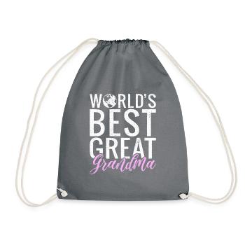 Great Grandma Gifts - Drawstring Bag - grey - Front