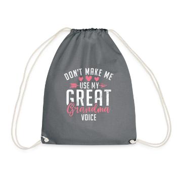 Great Grandma Gifts - Drawstring Bag - grey - Front