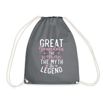 Great Grandma Gifts - Drawstring Bag - grey - Front