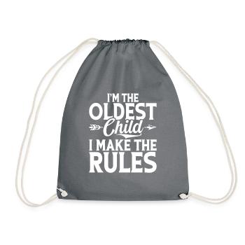 Oldest Child Gifts - Drawstring Bag - grey - Front