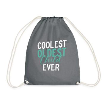 Oldest Child Gifts - Drawstring Bag - grey - Front