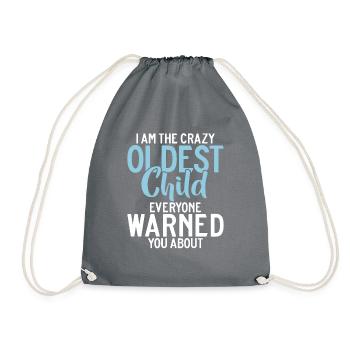 Oldest Child Gifts - Drawstring Bag - grey - Front