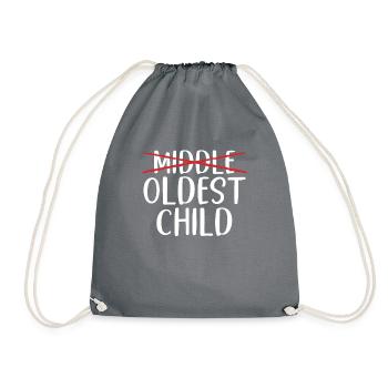 Oldest Child Gifts - Drawstring Bag - grey - Front