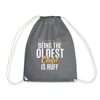Oldest Child Gifts - Drawstring Bag - grey - Front