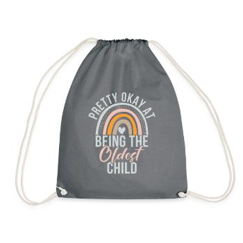 Oldest Child Gifts - Drawstring Bag - grey - Front