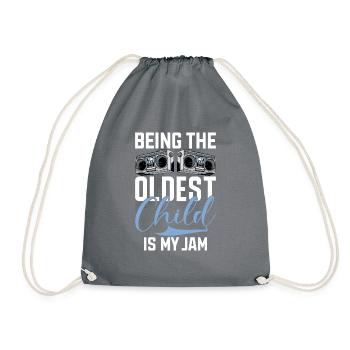 Oldest Child Gifts - Drawstring Bag - grey - Front