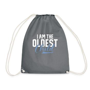Oldest Child Gifts - Drawstring Bag - grey - Front