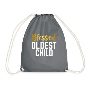 Oldest Child Gifts - Drawstring Bag - grey - Front