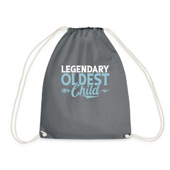 Oldest Child Gifts - Drawstring Bag - grey - Front