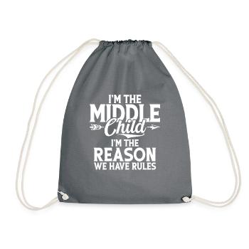Middle Child Gifts - Drawstring Bag - grey - Front