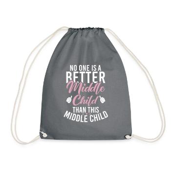 Middle Child Gifts - Drawstring Bag - grey - Front