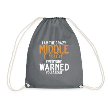 Middle Child Gifts - Drawstring Bag - grey - Front