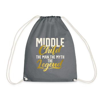 Middle Child Gifts - Drawstring Bag - grey - Front