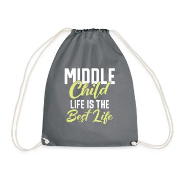 Middle Child Gifts - Drawstring Bag - grey - Front