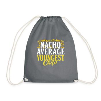 Youngest Child Gift - Drawstring Bag - grey - Front
