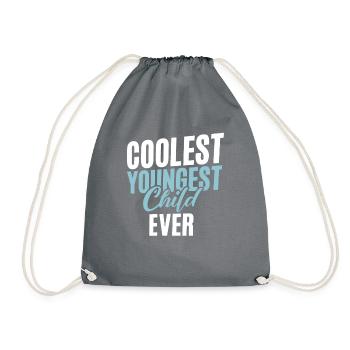 Youngest Child Gift - Drawstring Bag - grey - Front