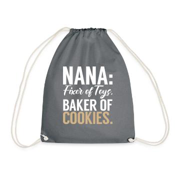 Nana Gifts - Drawstring Bag - grey - Front